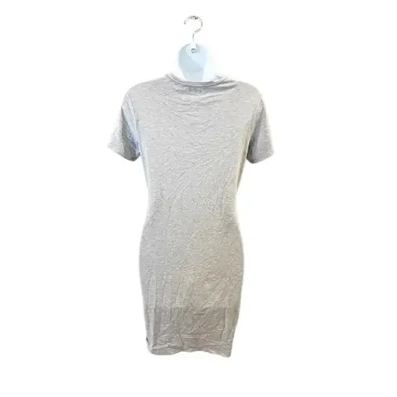 NEW Theory Dakui Knotted T-Shirt Dress Short Sleeve Casual Gray K350 Size Small - Picture 4 of 7